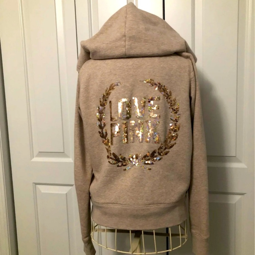 SOLD!! Faux fur Sequin VS PINK Hoodie